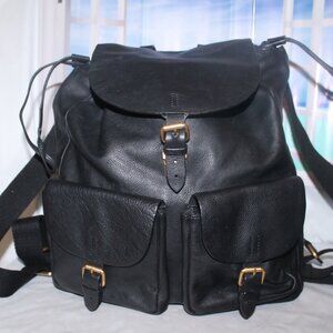 $595 Lk New LK Bennett London Dk Gray Large Leather Backpack Rucksack Bag Purse